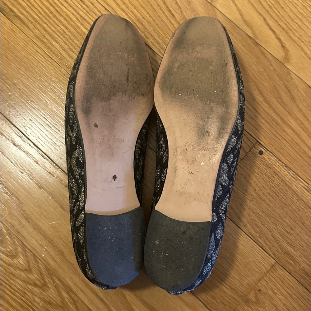 J.Crew Metallic Leopard Print Smoking Slipper / Loafer - Picture 5 of 5